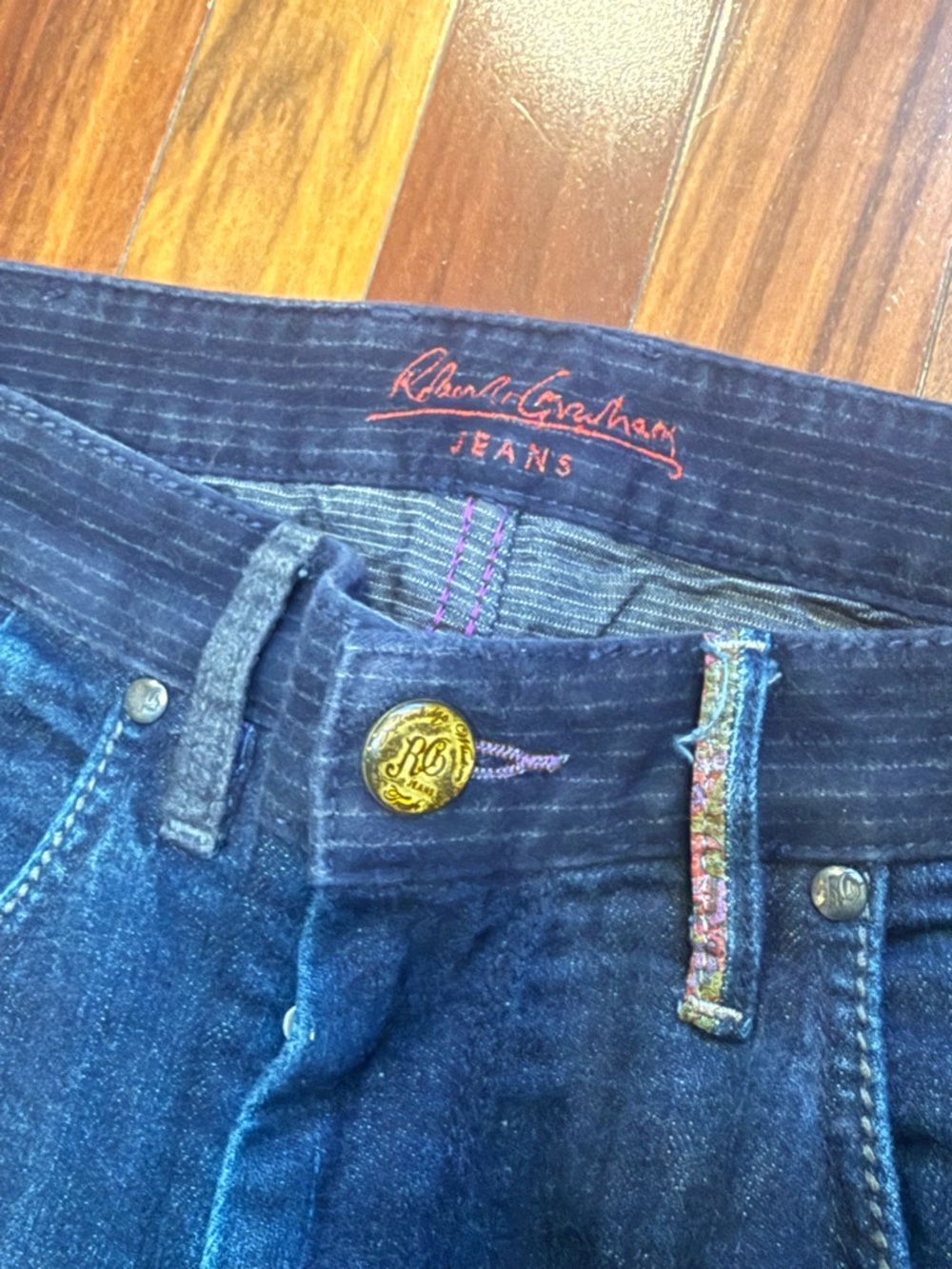 Robert Graham Men's Straight Jeans in Dark Blue 33/30 - Picture 5 of 7